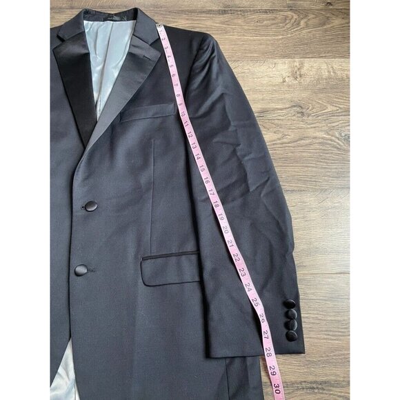 EUC MENS Calvin Klein 100% wool black 2 button sport blazer suit jacket size 40R - Picture 6 of 10